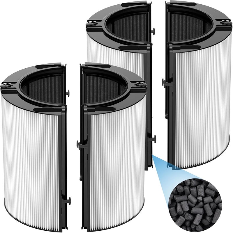 isingo 2 Pack Combi 360°Glass HEPA+Activated Carbon Filter For Dyson HP1 HP2 TP09 TP07 TP06 TP04 TP10 TP7A HP04 HP06 HP07 HP09 HP10 HP4A HP7A PH01 PH02 PH03 PH04 PH3A DP04 PC1 PC2 Air Purifier, #965432-01 - Image 1
